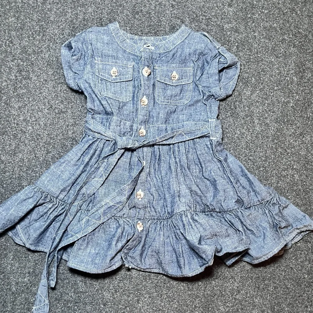 Ralph Lauren Short Sleeve Denim Dress with Diaper‎ Cover Girls 9 months